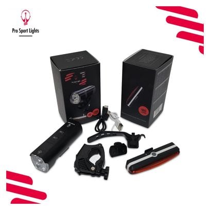 Set d'éclairage pour vélo 1300 et 120 Lumen - Vélo De Route/VTT