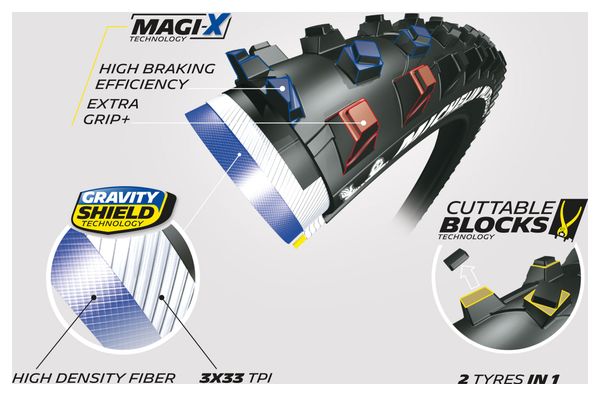 Michelin Mud Enduro Competition Line 27.5 MTB Tyre Ready Tubeless Gravity Folding Gravity Shield Magi-X E-Bike
