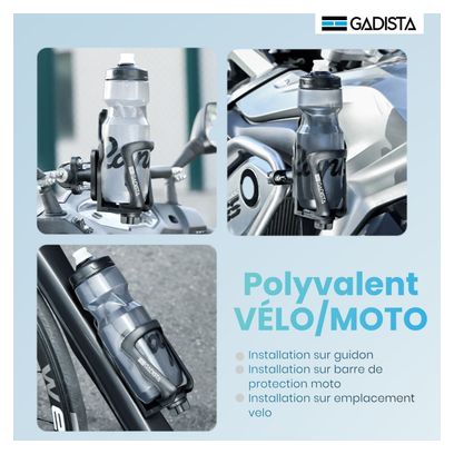 Porte bidon ajustable Velo  Bouteilles de 48-80 mm  Horizontale/Verticale