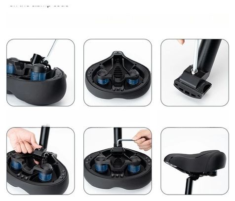 Black padded fitness bike saddle ROCKBROS