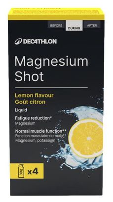 Shots réduction de fatigue Decathlon Nutrition Magnesium Shot Citron - 4x30g