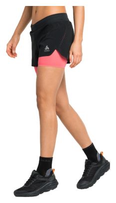 Vrouwen Odlo Zeroweight 3in 2-in-1 korte broek Zwart Roze