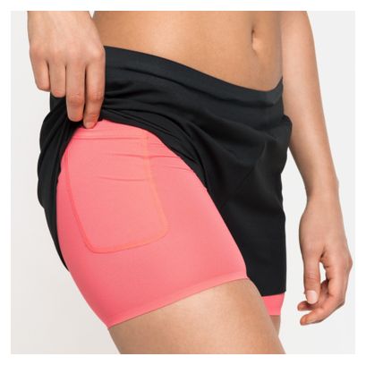 Vrouwen Odlo Zeroweight 3in 2-in-1 korte broek Zwart Roze