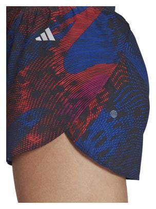 Split Shorts adidas running Adizero 3in Blau Rot Damen