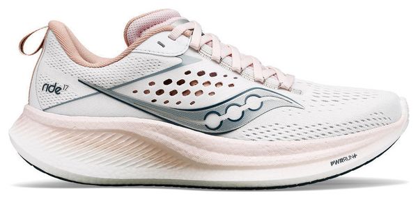 Women's Running Shoes Saucony Ride 17 Blanc Rose