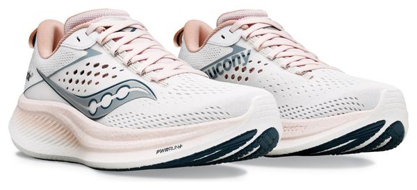 Women's Running Shoes Saucony Ride 17 Blanc Rose