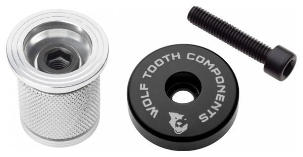 Wolf Tooth Compression Plug with Integrated Spacer Stem Cap 1 1/8'' Black