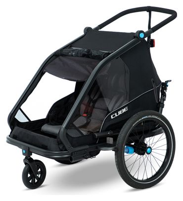 Cube Double CMPT Kids Trailer Black