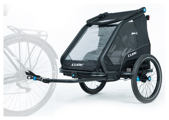 Cube Double CMPT Kids Trailer Black