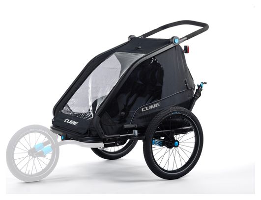 Cube Double CMPT Kids Trailer Black