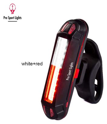2 en 1 - Eclairage de vélo rouge et blanc LED 100 lumens