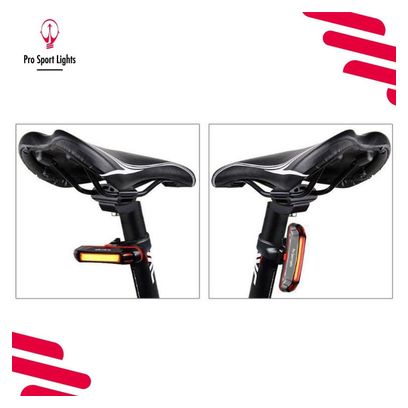 2 en 1 - Eclairage de vélo rouge et blanc LED 100 lumens