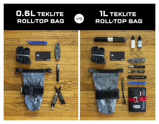 Sacoche de Cadre Wolf Tooth B-RAD TekLite Roll-Top Bag 1L + Plaque de Montage Gris