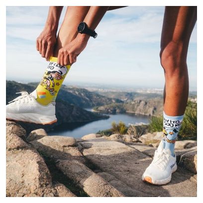 Calzini BV Sport Trail Ultra High Ravito Collector DBDB Blu/Giallo