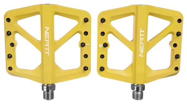 Pair of Neatt Composite 5 Pin Flat Pedals Yellow