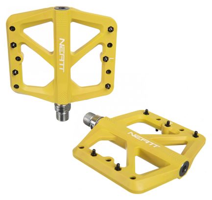 Pair of Neatt Composite 5 Pin Flat Pedals Yellow