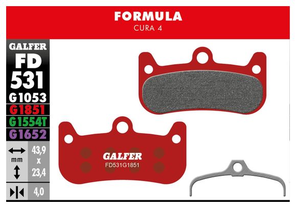 Galfer FD531 G1851 Advanced Semi-Metallic Brake Pads for Formula Cura 4 Disc Brakes