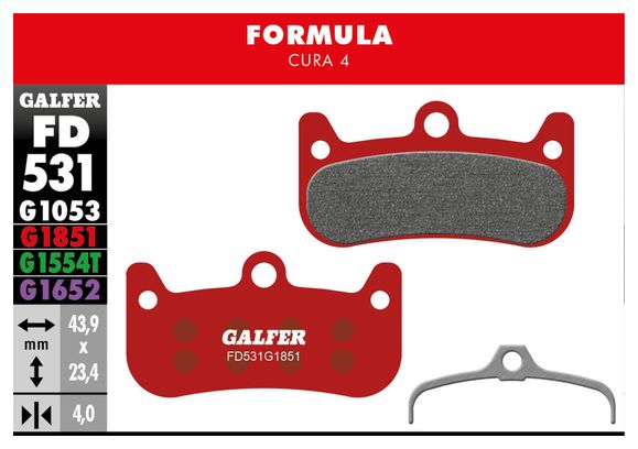 Paire de Plaquettes Semi-Métalliques Galfer FD531 G1851 Advanced pour Freins Formula Cura 4