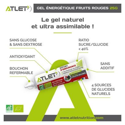 Gels énergétique ATLET fruits rouges