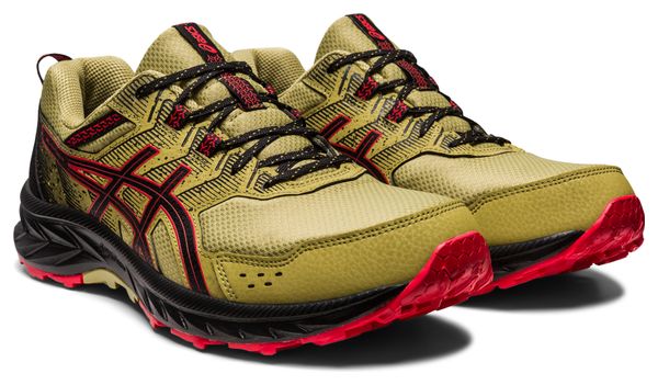 Chaussures de Trail Running Asics Gel Venture 9 Khaki Noir Rouge