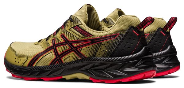Asics Gel Venture 9 Khaki Black Red Trail Running Shoes