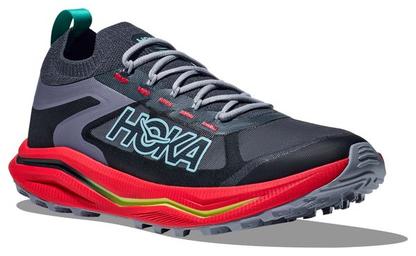 Chaussures Trail Hoka Zinal 2 Bleu/Rouge Homme