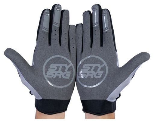 Pair of Kids Stay Strong Chevron Gloves Gray