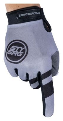 Pair of Kids Stay Strong Chevron Gloves Gray
