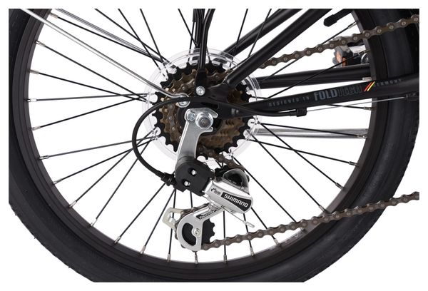 Vélo pliant 20'' Foldtech noir 6 vitesses TC 32 cm KS Cycling