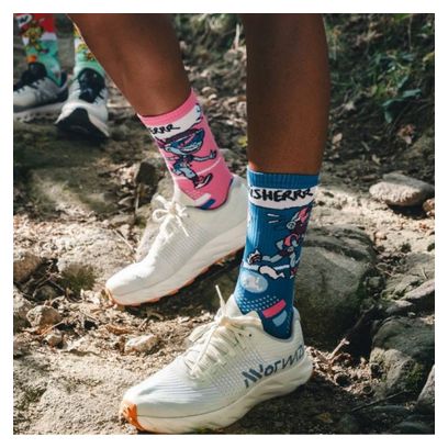Calzini BV Sport Trail Ultra High Finisher Collector DBDB Blu/Rosa
