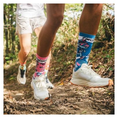 Calzini BV Sport Trail Ultra High Finisher Collector DBDB Blu/Rosa