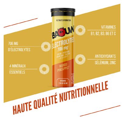 Bevanda elettrolitica Baouw al gusto mango e ananas - 10 pastiglie