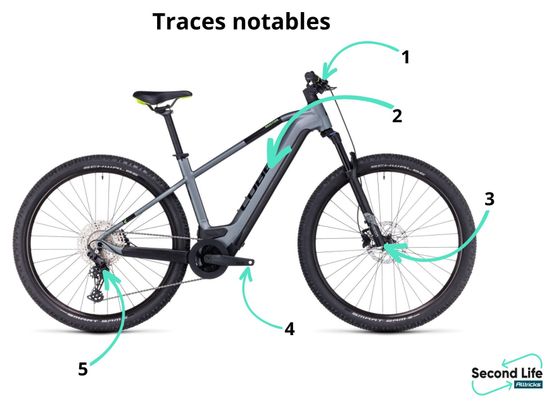 Wiederaufgearbeitetes Produkt - Cube Reaction Hybrid Pro 625 Shimano Deore 11V 625 Wh 29'' Elektrisches Mountainbike Semi-Rigid Cube Reaction Hybrid Pro 625 Shimano Deore 11V 625 Wh Flash Grau 2023