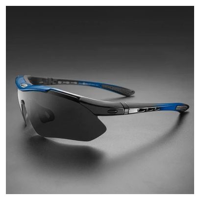 Lunettes de vélo polarisées Rockbros 10007 - Noir et bleu