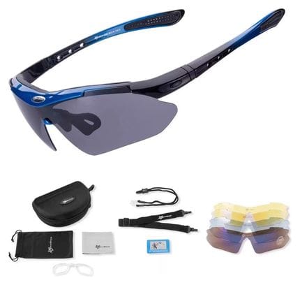 Lunettes de vélo polarisées Rockbros 10007 - Noir et bleu