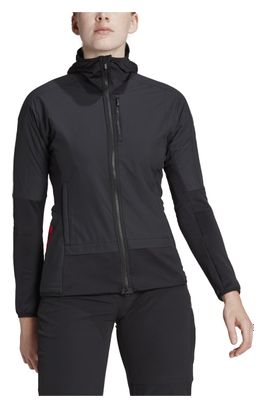 Chaqueta cortavientos Adidas Five Ten Flooce para mujer Negra