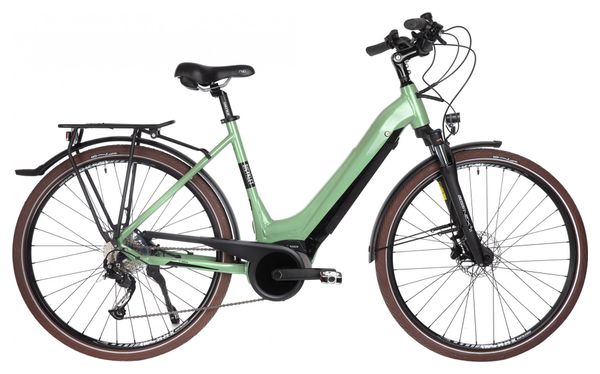 Bicyklet Victoire Elektro-Stadtfahrrad Shimano Alivio 9S 400 Wh 700 mm Holz Grün