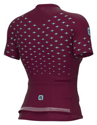 Maillot mangas cortas Mujer Alé Stars Burdeos/Turquesa