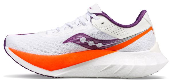 Chaussures Running Saucony Endorphin Pro 4 Blanc/Violet/Orange Femme
