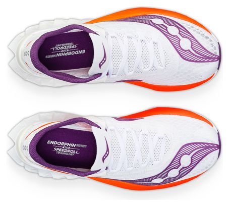 Chaussures Running Saucony Endorphin Pro 4 Blanc/Violet/Orange Femme