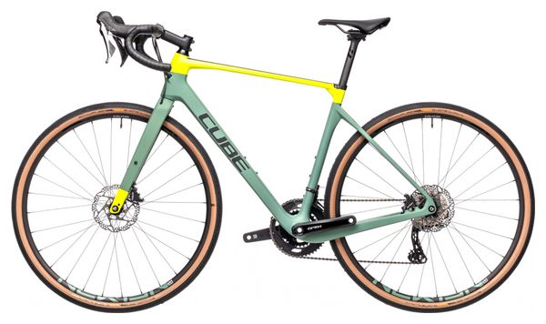 Bicicletta da corsa Gravel Cube Nuroad C:62 Shimano GRX 11S 700 mm Verde Lime Yellow 2021