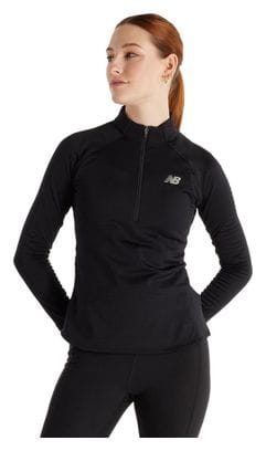 New Balance Athletics Heat Grid Women's Black 1/2 Zip Thermal Top