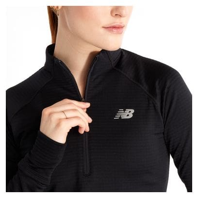 Haut Thermique 1/2 Zip New Balance Athletics Heat Grid Noir Femme