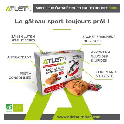 Moelleux energetiques ATLET fruits rouges x 4