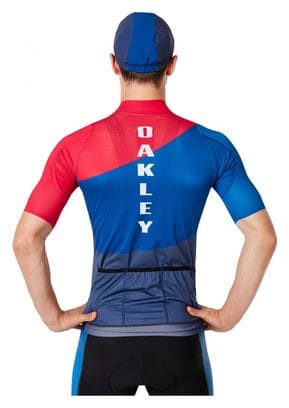 Oakley Aero Foggy Blue / Blue / Red Short Sleeve Jersey