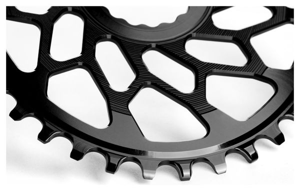 AbsoluteBlack Narrow Wide Direct Mount Oval Chainring CX for Easton / Race Face Cranks 12 S Black