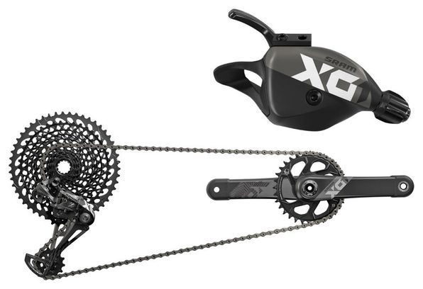 Sram X01 Eagle DUB 12 Speed Groupset - Black / White (BB Not Included) 