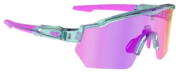 AZR Race RX Crystal Turquoise Verni/Rose Goggles / Pink Hydrophobic Lens + Clear