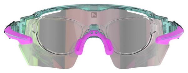 AZR Race RX Crystal Turquoise Verni/Rose Goggles / Pink Hydrophobic Lens + Clear