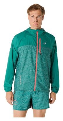 Veste coupe-vent Asics Fujitrail Packable Vert Homme